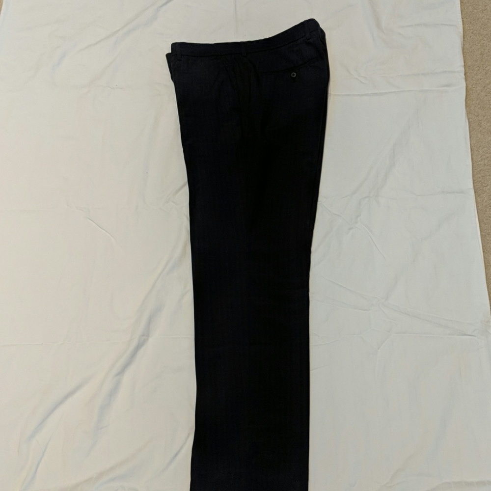 Subtle plaid navy and black dress slacks
